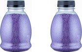 Badkaviaar Lavendel - 225 gram - Fles met zwarte dop - set van 2 stuks - bad parels