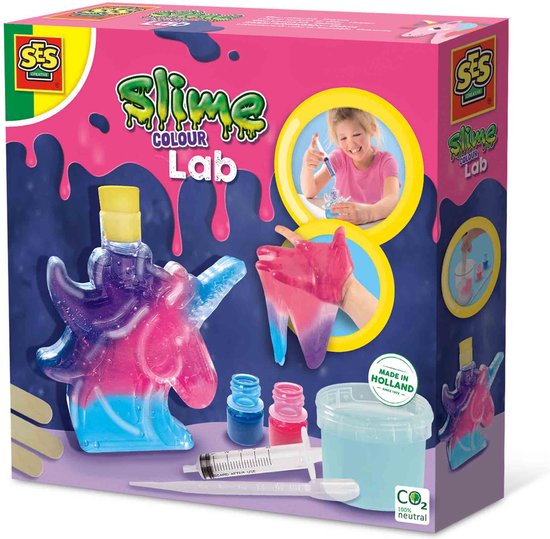 SES - Slime kleuren lab - Slijm Maken - Unicorn - meng je eigen kleuren slijm - goed uitwasbaar - STEM-set - Unicorn knutselen