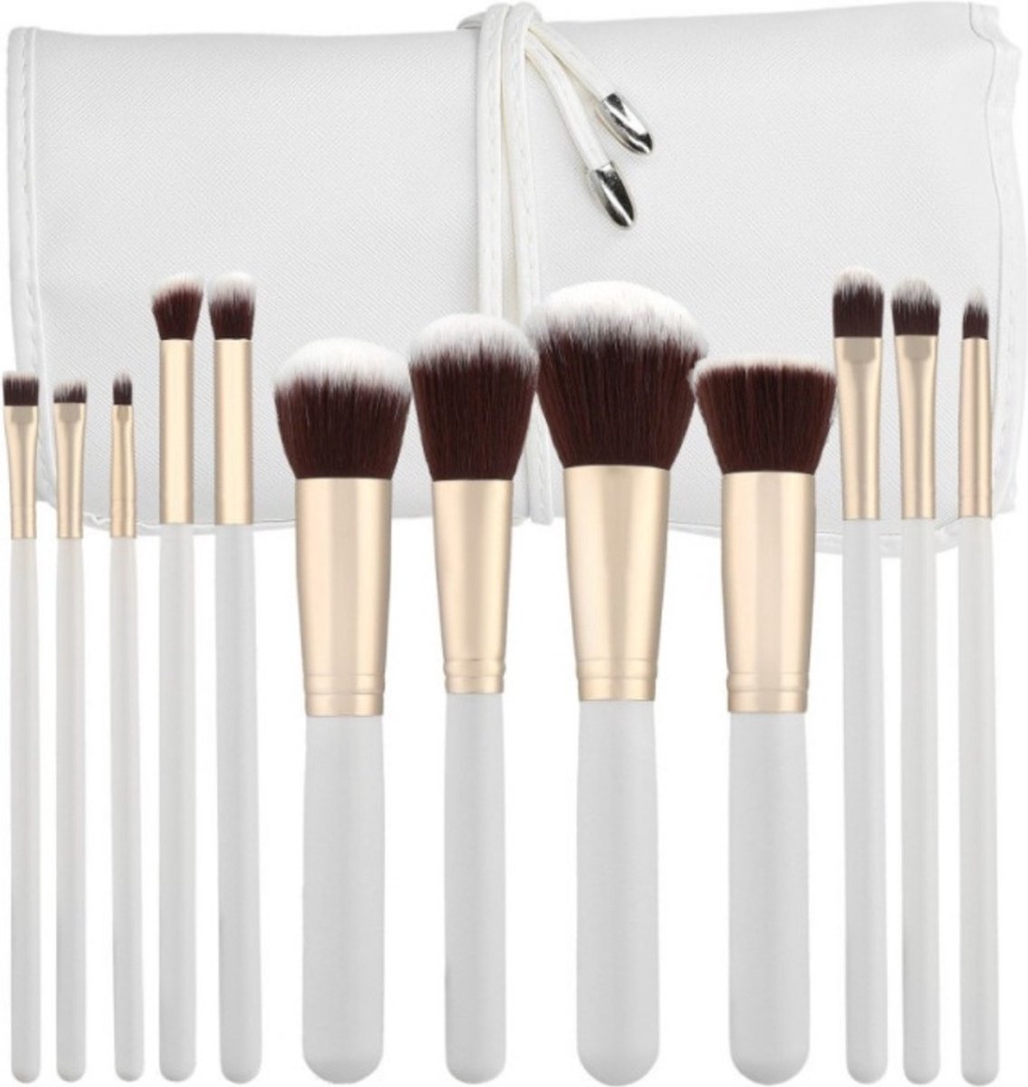 Haarspullen - Luxe Make-up Brush Set Wit - 12 pcs
