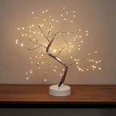 Arbre lumineux Relaxdays - Arbre LED à piles - Bonsaï - Lampe d'arbre d'intérieur - Éclairage d'ambiance