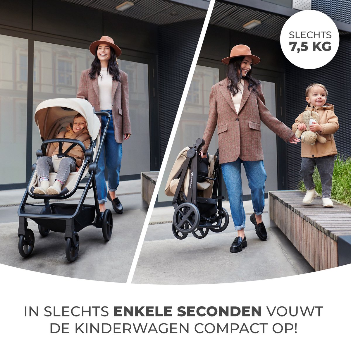 Kinderkraft Newly 3-in-1 Kinderwagen Lichtgewicht Grijs - afbeelding 2