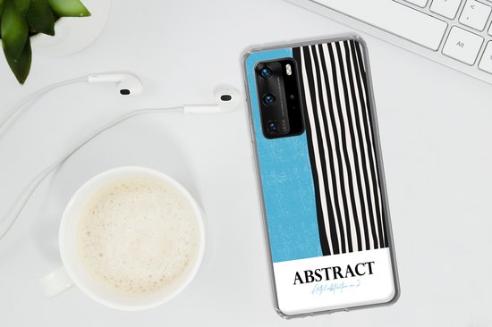 Coque de téléphone compatible avec Huawei P40 Pro - Design - Blauw - Zwart - Wit - Coque en Siliconen