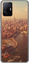 Geschikt voor Xiaomi 11T Pro hoesje - New York - Skyline - Goud - Siliconen Telefoonhoesje