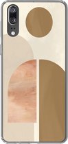 Telefoonhoesje Geschikt voor Huawei P20 hoesje - Roze - Bruin - Design - Siliconen Telefoonhoesje