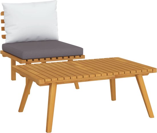 vidaXL Ensemble de salon 2 pièces avec coussins en vidaXL massif