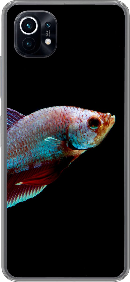 Telefoonhoesje Geschikt voor Xiaomi Mi 11 hoesje - Vis - Dieren - Licht - Siliconen Telefoonhoesje Telefoonhoesje