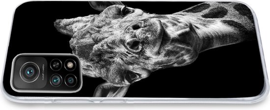 Xiaomi Mi 10T 5G - Girafe - Animal - Zwart - Wit - Coque de téléphone en Siliconen