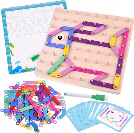 Foto: Playos letters leren xl cijfers leren educatief spel letter puzzel figuren speelgoed leerzaam spellen letters leren schrijven geometrische vormen montessori speelgoed motoriek vormen en kleuren leren schrijven