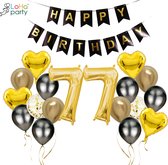 Loha-party®Folie ballon cijfer 77 -X XXL cijfer 7-Gouden 7-Gouden hartje Folie ballonnen-7e verjaardag decoratie-“happy birthday”slinger-Versiering-Trouwdag-Feestpakket-Herdenkingsdag Decoratie kit-101cm（40inch）