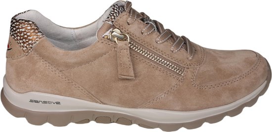 Gabor rollingsoft sensitive 86.968.33 - dames rollende wandelsneaker - beige - maat 38.5 (EU) 5.5 (UK)