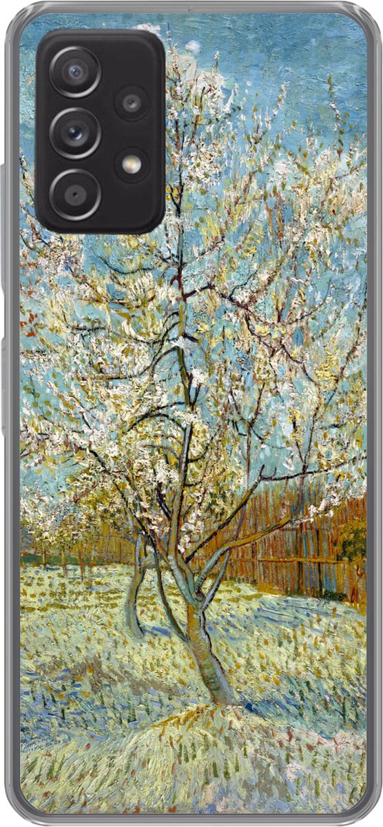 Telefoonhoesje Geschikt voor Samsung Galaxy A53 5G hoesje - Bloeiende perzikboom - Vincent van Gogh - Siliconen Telefoonhoesje Telefoonhoesje