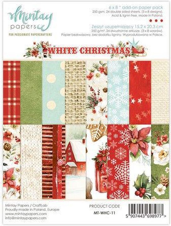 Mintay 6 x 8 Add-On Paper Pad - White Christmas MT-WHC-11