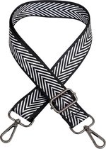 Schouderriem Arrows Zwart/Wit - bag strap - metaal - met gespen - verstelbaar - afneembare schouderriem - tassenriem