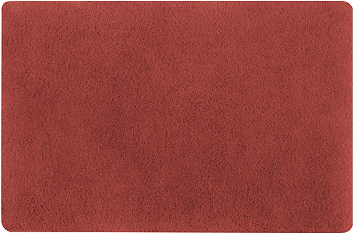 Spirella badkamer vloer kleedje/badmat tapijt - Supersoft - hoogpolig luxe uitvoering - terracotta - 60 x 90 cm - Microfiber - Anti slip - Sneldrogend