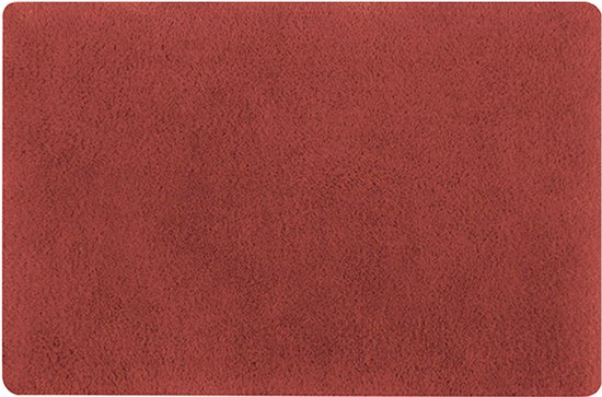 Spirella badkamer vloer kleedje/badmat tapijt - Supersoft - hoogpolig luxe uitvoering - terracotta - 60 x 90 cm - Microfiber - Anti slip - Sneldrogend