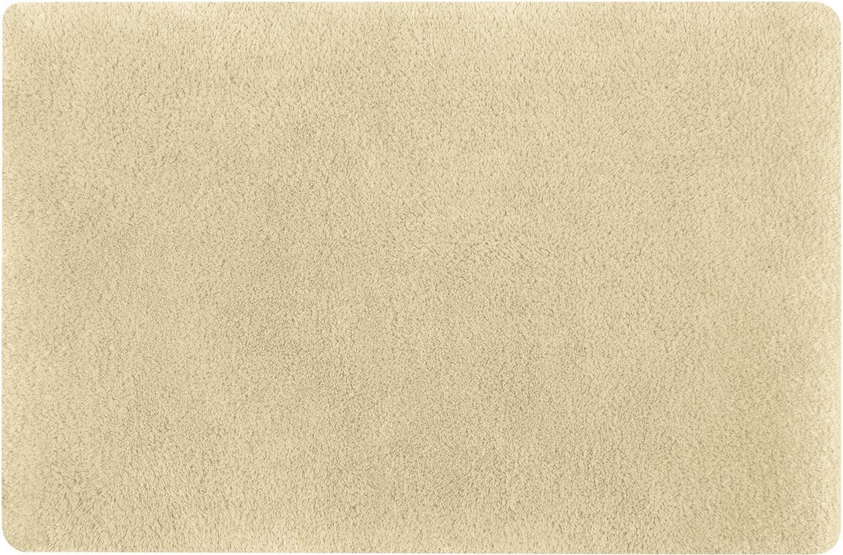 Spirella badkamer vloer kleedje/badmat tapijt - Supersoft - hoogpolig luxe uitvoering - beige - 50 x 80 cm - Microfiber - Anti slip - Sneldrogend