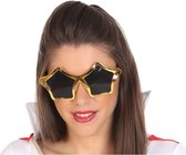 Atosa Carnaval/verkleed party bril Stars - Disco/eighties thema - goud - volwassenen - verkleedbrillen