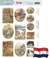 Push Out Scenery Special - Card Deco Essentials - Wild Animals - Dutch