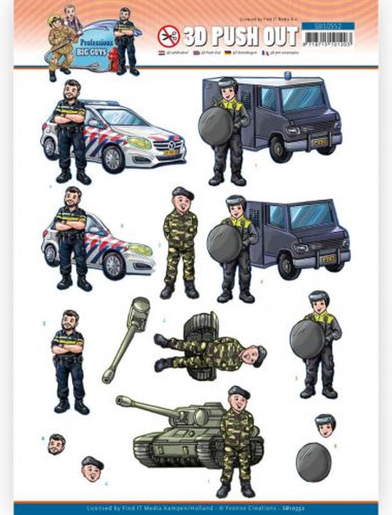 Police Big Guys Professions 3D Push Out bol