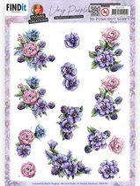 3D Push Out - Yvonne Creations - Very Purple - Blackberries