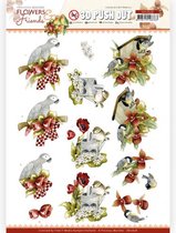 3D Push Out - Precious Marieke - Flowers and Friends - Red Flowers