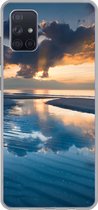 Geschikt voor Samsung Galaxy A71 hoesje - Zonsondergang bij de Nederlandse kust - Siliconen Telefoonhoesje