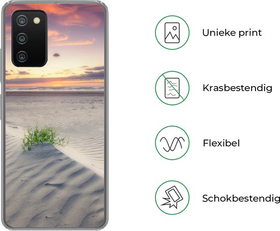 Telefoonhoesje Geschikt voor Samsung Galaxy A03s hoesje - Zonsondergang in een landschap in Nederland - Siliconen Telefoonhoesje Telefoonhoesje