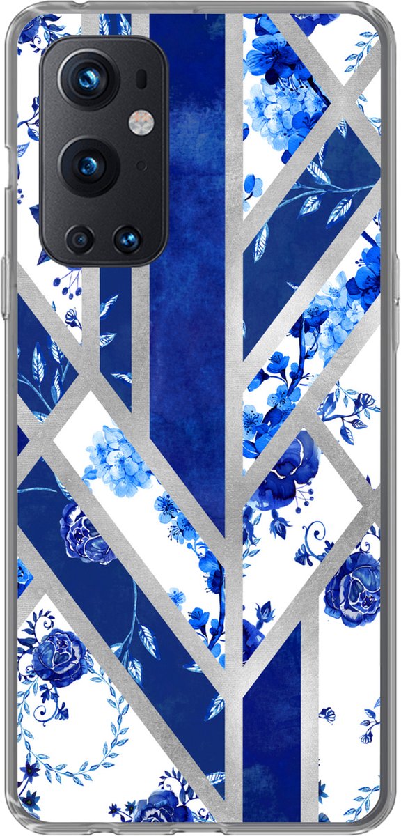 Geschikt voor OnePlus 9 Pro hoesje - Delfts blauw - Design - Luxe - Siliconen Telefoonhoesje