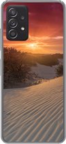 Geschikt voor Samsung Galaxy A53 5G hoesje - Zonsondergang bij het Nederlandse strand - Siliconen Telefoonhoesje