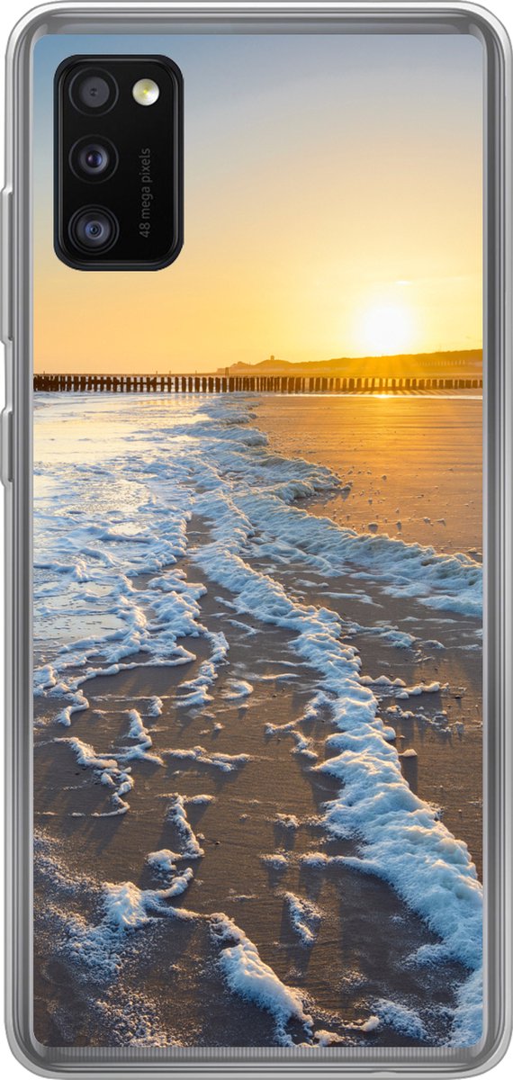 Telefoonhoesje Geschikt voor Samsung Galaxy A41 hoesje - Het strand bij Domburg - Siliconen Telefoonhoesje Telefoonhoesje