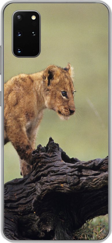 Coque Samsung Galaxy S20 Plus - Lion - Tronc d'arbre - Cub - Siliconen