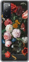 Geschikt voor Samsung Galaxy S20 FE hoesje - Stilleven met bloemen in een glazen vaas - Schilderij van Jan Davidsz. de Heem - Siliconen Telefoonhoesje