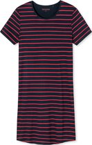 SCHIESSER selected! premium nachthemd - dames zwart-rood gestreept nachthemd met korte mouwen - Maat: 36