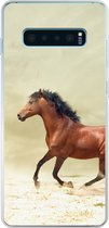 Coque Samsung Galaxy S10 Plus - Cheval - Tissu - Sable - Siliconen Phone Case