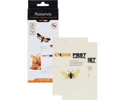 Knock Pest Control Levensmiddelenmottenval Vlak 2 stuks - Ongedierteval - Mottenval op basis van speciaal feromoon - 13 x 8 cm