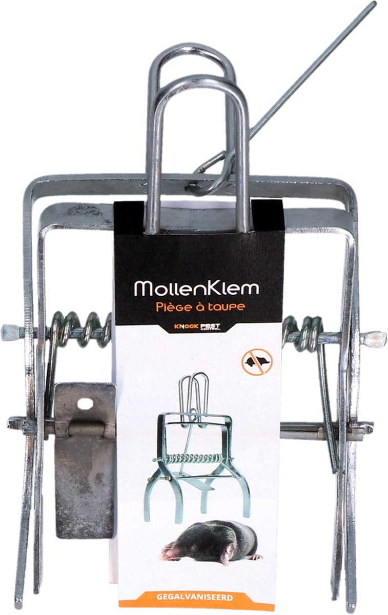 Knock Pest Control Gegalvaniseerde mollenklem 1 stuk - Ongedierteval - Mollenval - Mollenverjager - Herbruikbaar - Metaal