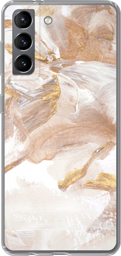 Coque Samsung Galaxy S21 - Aquarelle - Or - Marron - Siliconen