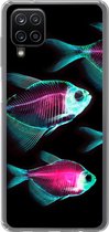 Coque Samsung Galaxy A12 - Poisson - Violet - Blauw - Siliconen