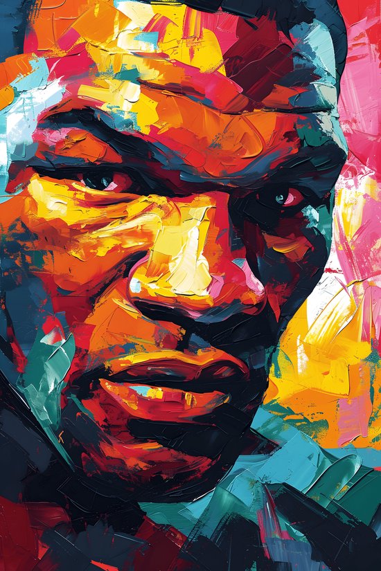 Mike Tyson Poster | Mike Tyson Aquarel | Iron Mike | 61x91cm | Abstracte Kunst | Boksposter | Wanddecoratie | Moderne Kunst | Muurposter | MT | Geschikt om in te lijsten