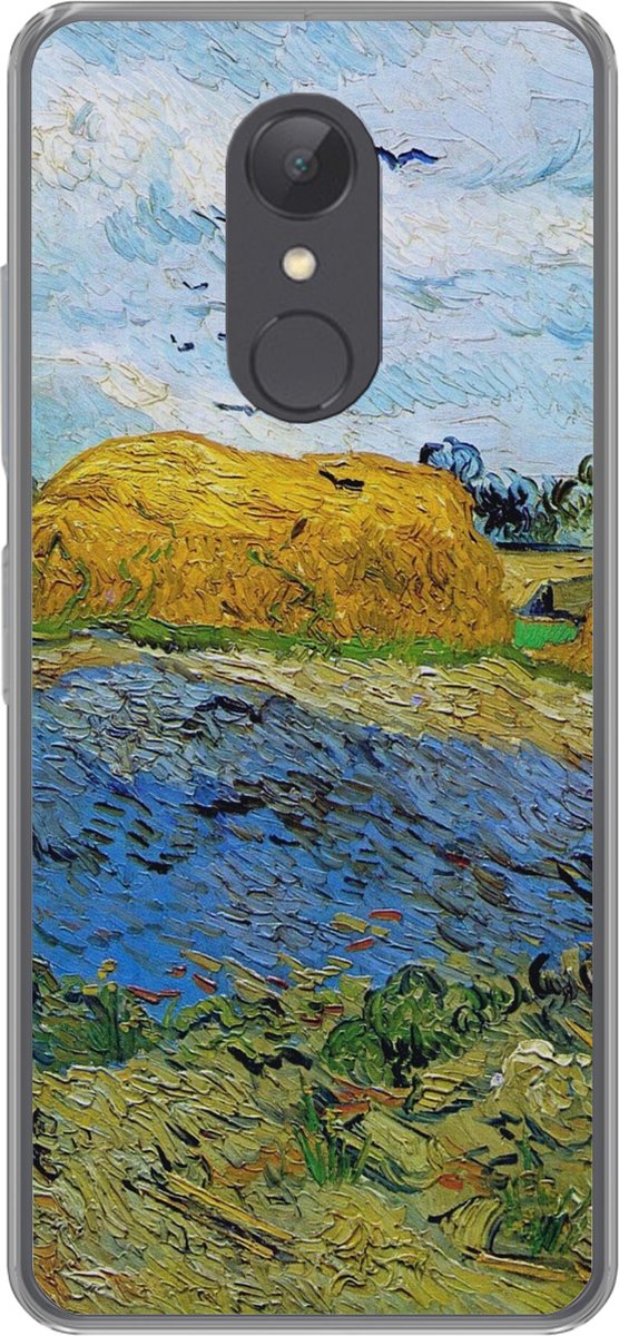 Telefoonhoesje Geschikt voor Xiaomi Geschikt voor Redmi 5 hoesje - Hooibalen onder een regenachtige lucht - Vincent van Gogh - Siliconen Telefoonhoesje Telefoonhoesje