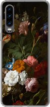 Geschikt voor Huawei P30 hoesje - Vaas met bloemen - Schilderij van Rachel Ruysch - Siliconen Telefoonhoesje
