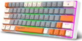 Clavier Gaming Mécanique Filaire HXSJ V500 - Siècle des Lumières RGB - QWERTY - 63 Touches - Switch Rouge - Grijs Orange