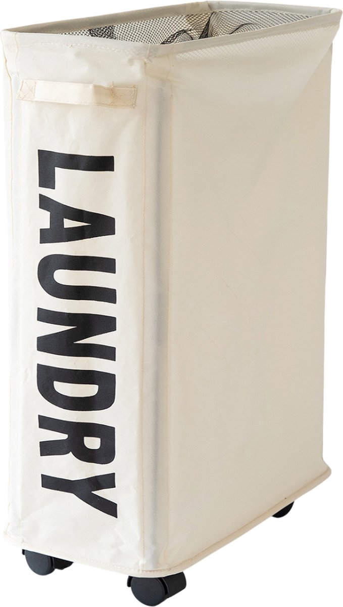 Goedkoopste Nivard Wassorteerder - Wasmand 1 Vak - Laundry Basket - Wassorteerder Op Wieltjes - Bag - Wit