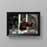 Roberto Baggio Kunst Ingelijste Handtekening – 15 x 10cm In Klassiek Zwart Frame – Gedrukte handtekening – AC Milan - Voetbal