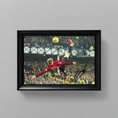 Alejandro Garnacho Ingelijste Handtekening – 15 x 10cm In Klassiek Zwart Frame – Gedrukte handtekening – Manchester United FC - Voetbal - Omhaal tegen Everton