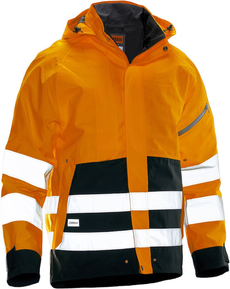 Jobman 1273 Hi-Vis Shell Jacket 65127341 - Oranje/Zwart - XXL