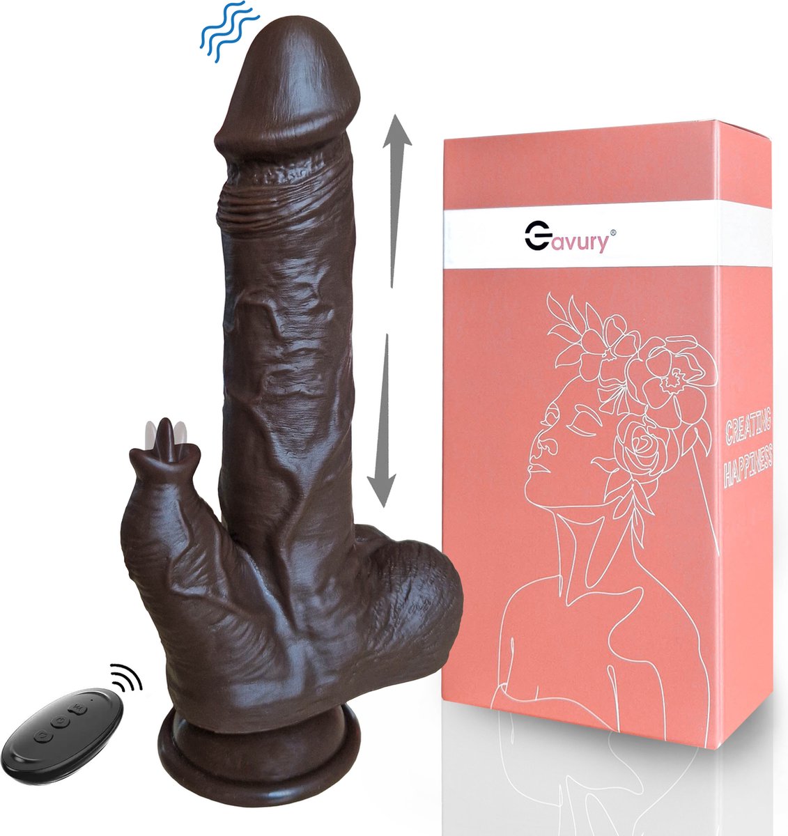 Goedkoopste GAVURY BROWN SKIN INTENSE VIBRATOR - Stotend en Vibrerend - 9 Vibratie Standen - Realistisch - Siliconen Clitoris Stimulator - Intense Sex Orgasme - Thrusting Dildo - Seksspeeltjes - G-spot Climax - Luchtdrukvibrator - Mannen en Vrouwen Lik vibrators