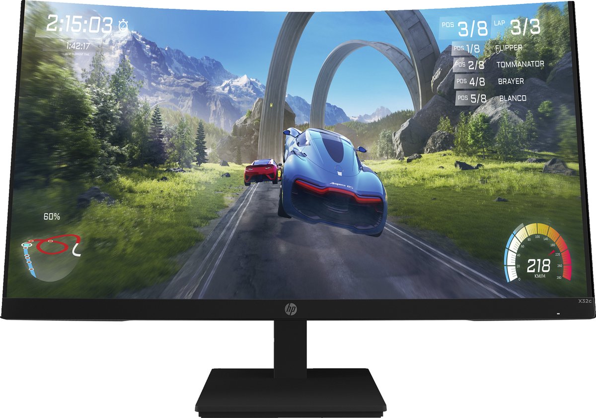 HP X32c Full HD Curved Gaming Monitor 31,5" - 165 Hz - hoogte verstelbaar - zwart
