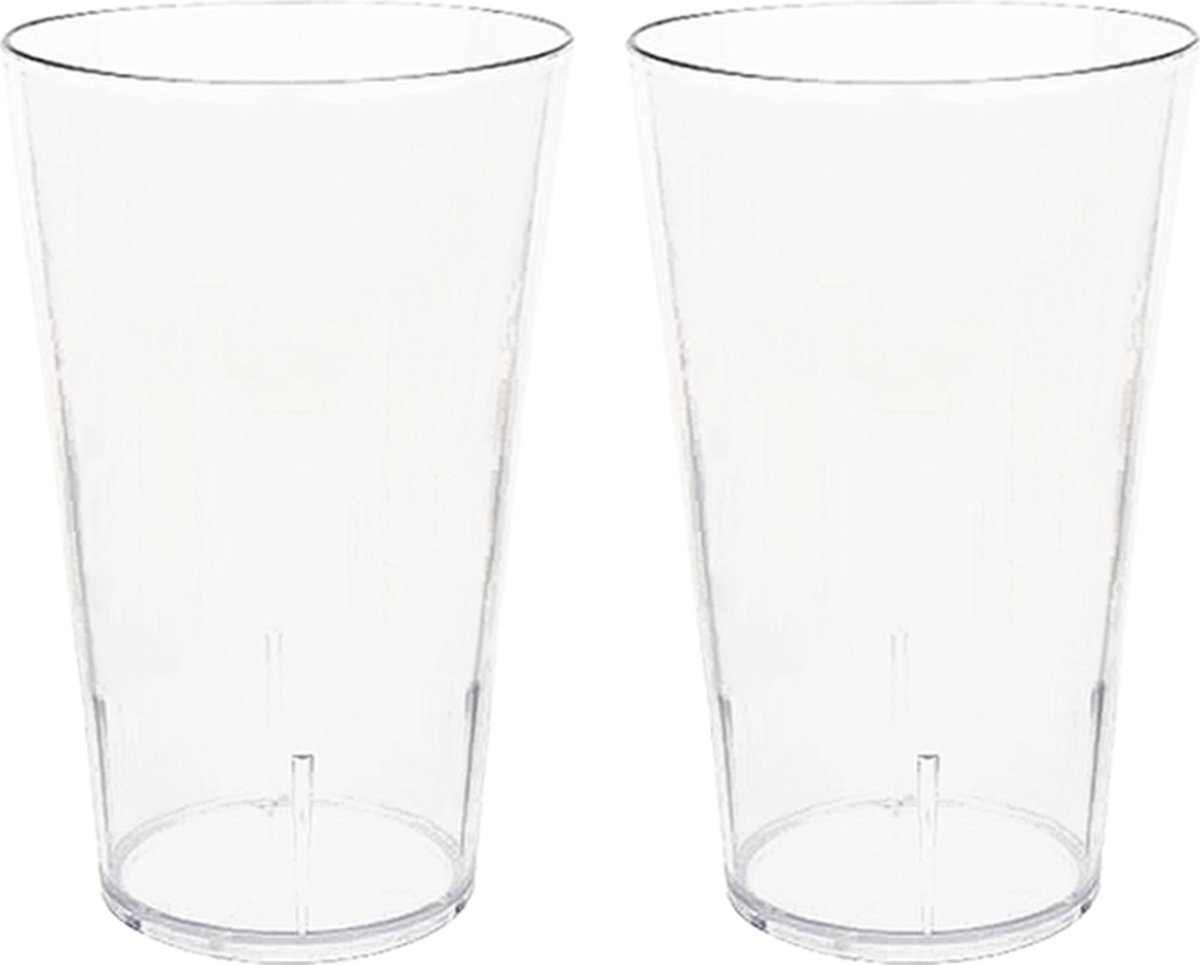 Global Glass Bierglazen Amsterdammer - Plastic Bierglazen - Kunststof Bierglazen - Kunststof Glazen - Plastic Glazen - 25cl - Transparant - 2 Stuks