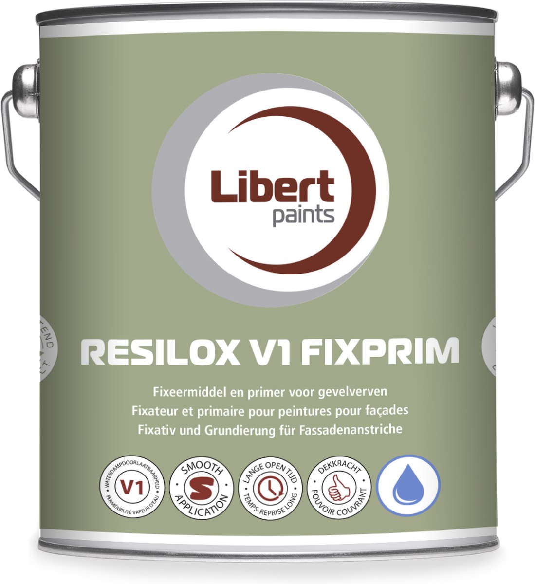 Libert Resilox V1 Fixprim – Watergedragen Gevelprimer – Fixeermiddel & Primer in 1 – Wit – 10L
